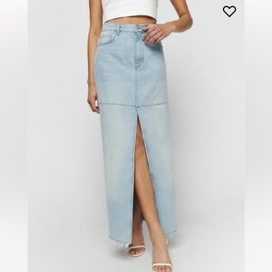 Reformation “Tazz” Maxi Denim Skirt